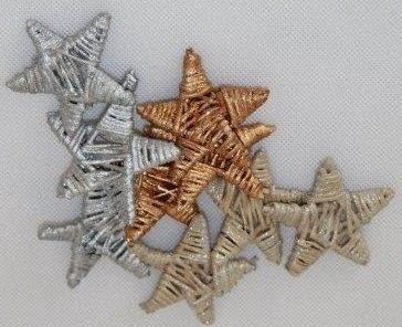Dekorace přírodní Lata Star HVĚZDA zlatá s glitry 40-70mm - 1ks