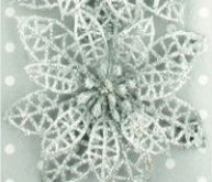 Dekorace vánoční krajková RŮŽE 8cm - 1ks - Sněhová