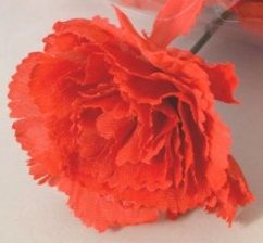 Dekorace vazbová květ Karafiátu 11cm - 1ks - Červený