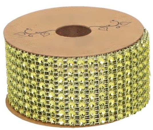 Diamantový pás šíře 40 mm - 2,78m - Žlutozelená