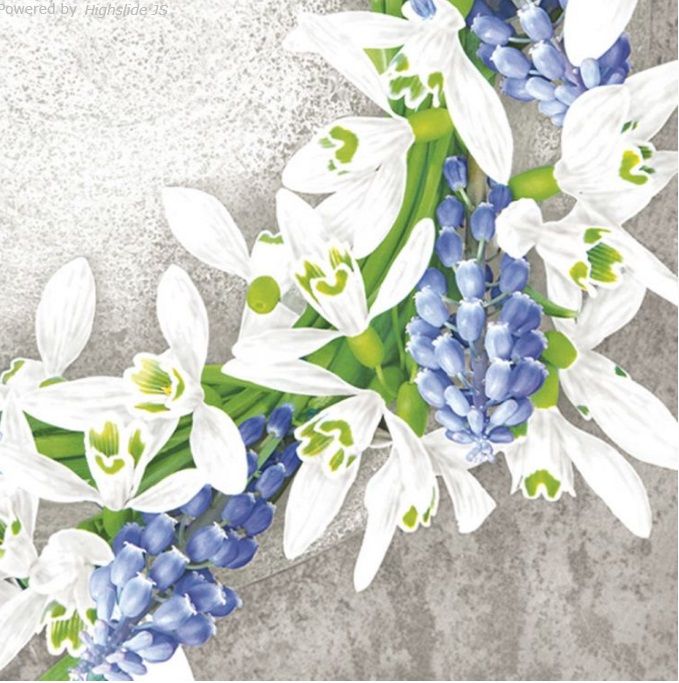 Ubrousek 33x33cm Bílé květy
