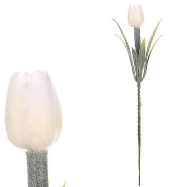Vazbová mini Tulipán zápich 19cm - 1ks - Bílá