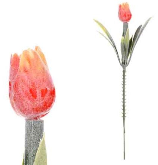 Vazbová mini Tulipán zápich 19cm - 1ks - Oranžová