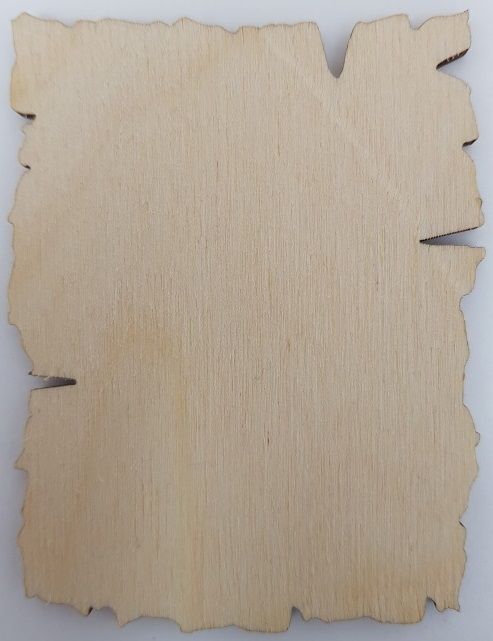 Dřevěná destička s ozdobným okrajem 6,5x8,5cm - 1ks