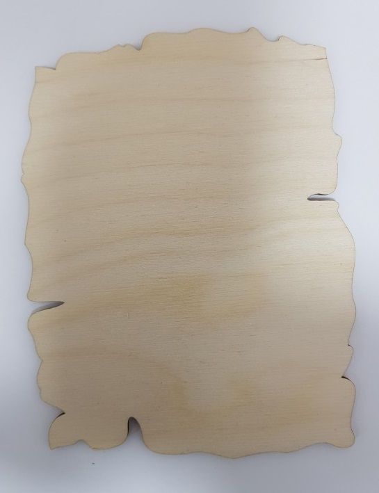 Dřevěná destička s ozdobným okrajem bez dírky 15,5x12cm 1ks