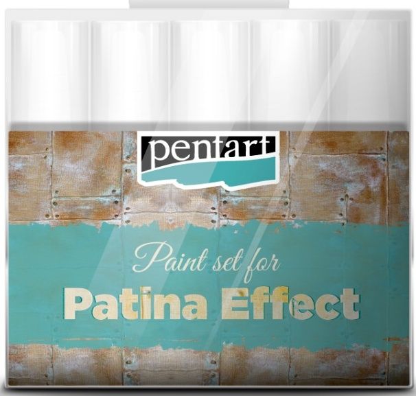 Sada barev Patinový Efekt Pentart 5x20ml pro výrobu antického měděného povrchu