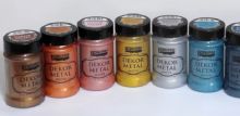 Barvy DEKOR METAL Pentart 100 ml | Antracit, Bronzová , Čokoláda, Oxford modrá, Růžová zlatá, Stříbrná, Tyrkysová, Zlatá