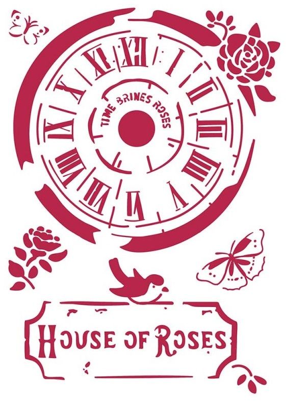 Šablona plast HOUSE OF ROSES 21x30 cm Stamperia