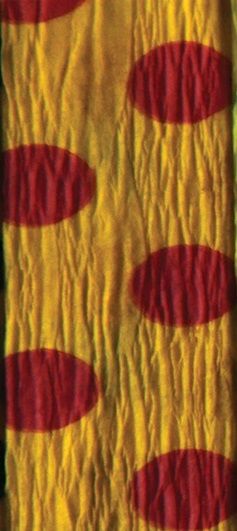 Krepový papír s PUNTÍKY 200x50 cm - 1ks - červeno žlutý