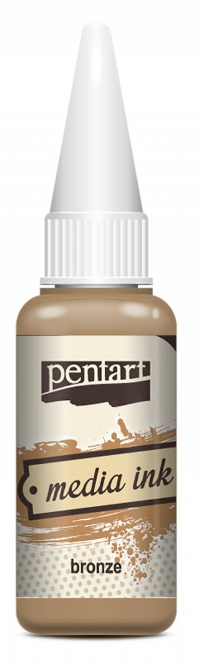 Alkoholový INKOUST media ink Pentart - 20ml - Bronzová