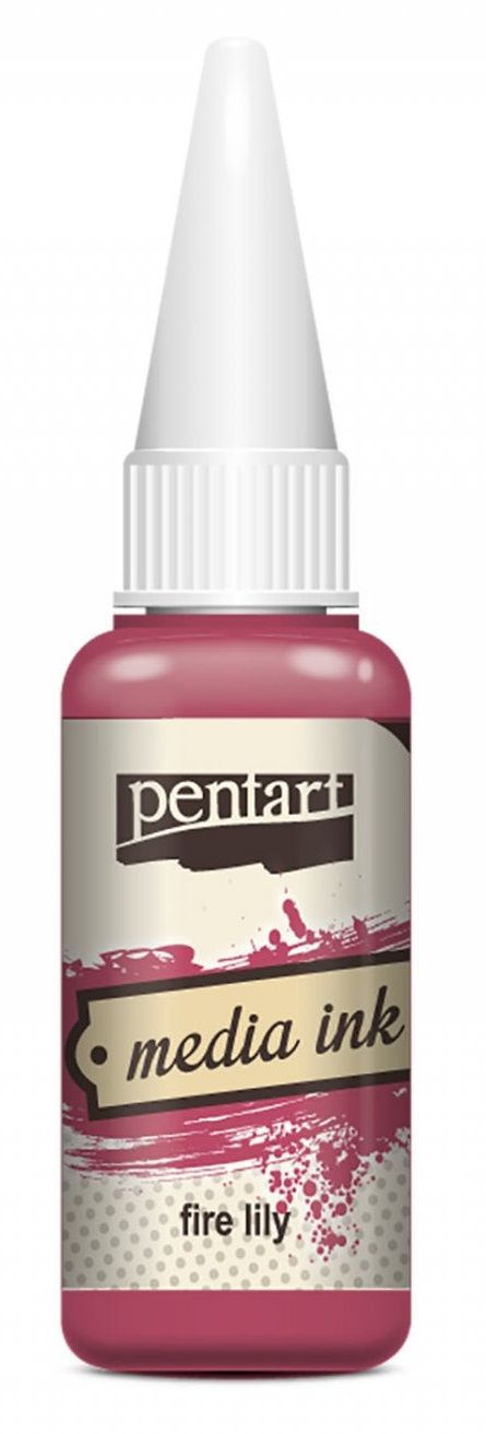 Alkoholový INKOUST media ink Pentart - 20ml - Ohnivá lilie