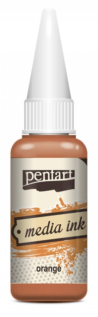 Alkoholový INKOUST media ink Pentart - 20ml - Oranžová