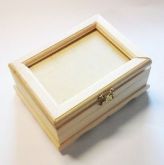Dřevěná krabička s rámečkem na foto 160x120x65 mm