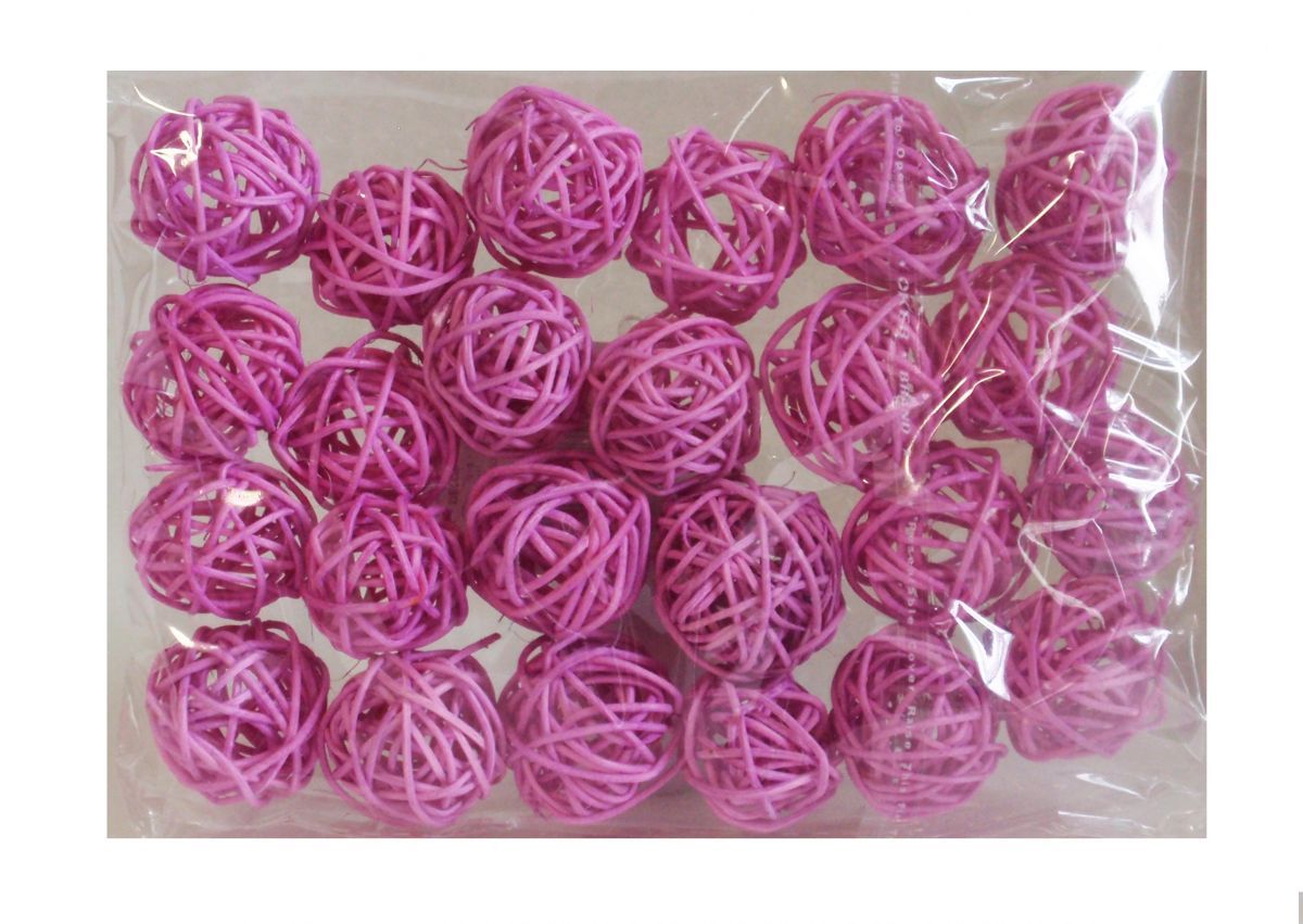 Dekorace růžové LATA BALL 3cm - 1ks