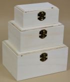 Sada dřevěné krabičky s frézovaným okrajem 18cm,13cm,9,5cm - 3ks
