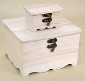 Sada dřevěných krabiček s kováním 16x14cm + 9,x5cm - 2ks