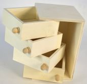 Dřevěný úložný box 4 zásuvky 19,5x12,4cm - 1ks