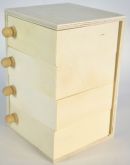 Dřevěný úložný box 4 zásuvky 19,5x12,4cm - 1ks