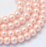 Skleněné voskované perly Ø8mm - 28ks | Magenta, Pudrová růžová
