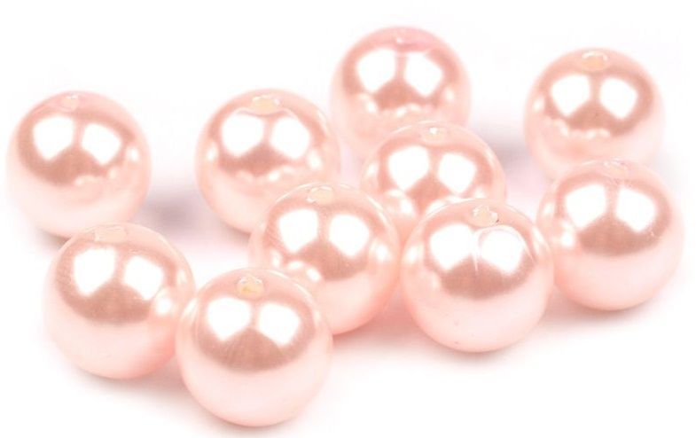 Skleněné voskované perly Ø8mm - 28ks - Pudrová růžová