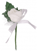 Svatební kotilion RŮŽE s lístky k připnutí na klopu 8x4cm - 1ks | Bílý, Bordo, Růžový