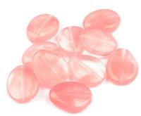Plastové korálky nepravidelný OVÁLEK 19x24 mm | černé, červené, fialové, Krémová perleť, růžové
