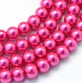 Skleněné voskované perly Ø4mm - 72ks k výrobě různých módních doplňků, korálů, náramků, náhrdelníků a na ruční práce. - Červená jahoda