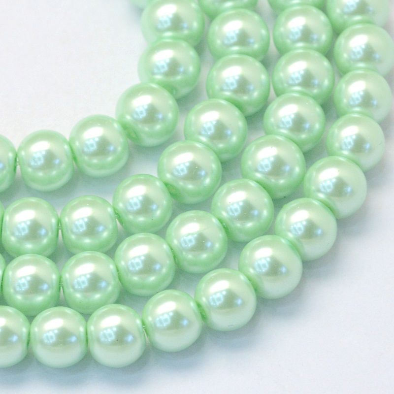 Skleněné voskované perly Ø4mm - 72ks k výrobě různých módních doplňků, korálů, náramků, náhrdelníků a na ruční práce. - Mint