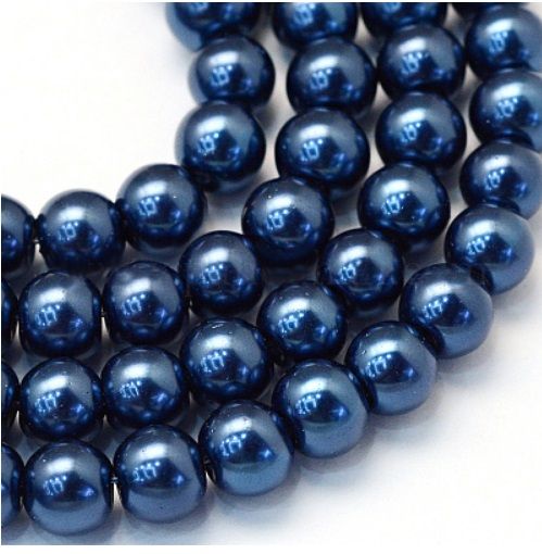 Skleněné voskované perly Ø4mm - 72ks - Pařížská modrá