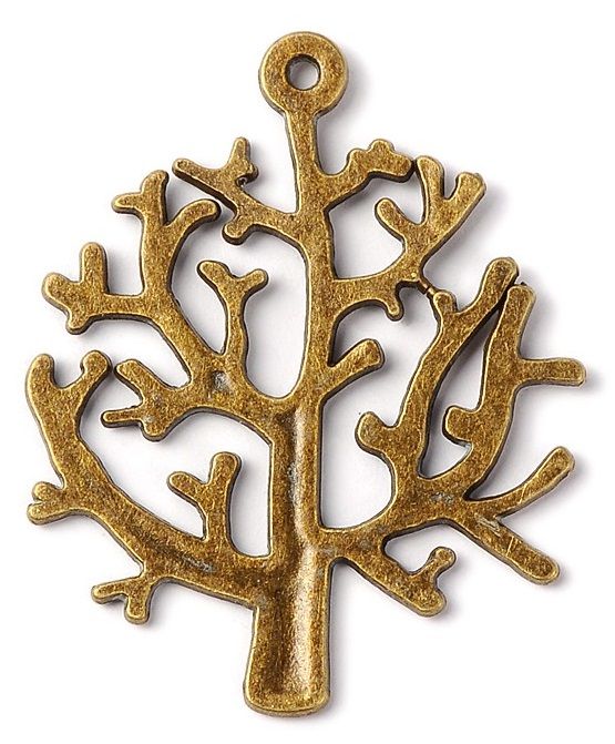 Bižuterní dekorace Strom barva antik bronz 32x26mm - 1ks