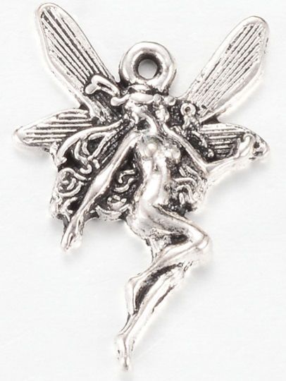 Bižuterní dekorace Anděl barva antik stříbrná 21,5x15x3mm - 1ks