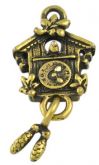 Bižuterní dekorace Kukačkové hodiny barva antik zlatá 25x12,5x3mm - 1ks