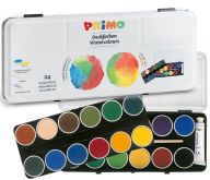Vodové barvy PRIMO LUX 24barev + štětec Ø 30mm Morocolor