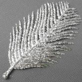 Dekorace umělá glitrová stříbrné Kapradí 13cm - 1ks