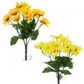 Dekorace umělá kytice Slunečnice 24cm -12 slunečnic/cca 5cm | Žloutkové, Žluté