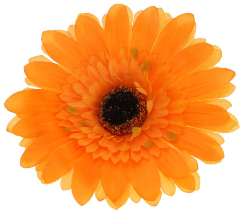 Dekorace vazbová květ GERBERA cca 15cm - 1ks - Oranžová