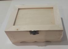 Dřevěná krabička s rovným rámečkem na foto 160x120x65 mm