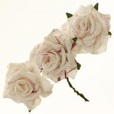 Růžičky saténové na drátku 12ks  - na svatbu i k dekoraci
