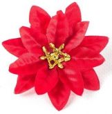 Dekorace umělá květ Vánoční růže 6,5cm - 1ks | Bílá, Červené, Krémová, Zlatá