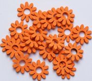 Dekorace dřevěná Květinky 20mm - 20ks | Oranžové, Žluté