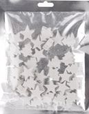 Dekorace polystyr. Hvězdička a Stromečky s glitry - 35ks | Červená, Sněhová