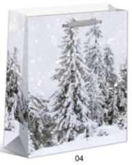Dárková vánoční taška LUX s glitry 26x32x10cm - 1ks - Stromečky