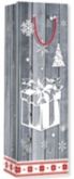 Taška Vánoční Lux papírová s glitry na víno 12x33x10cm - Stromeček