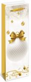 Taška Vánoční Lux papírová s glitry na víno 12x33x10cm - Jelen