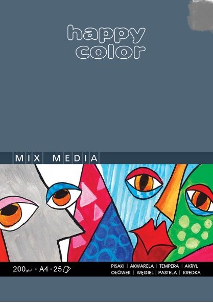 Blok Mix media Happy color 200g/m2, A3 - 25 ks