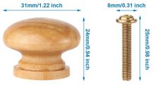 Dřevěná Úchytka se šroubem lakovaná 31x24mm - 1ks