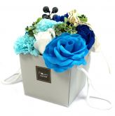  Luxusní mýdlová kytice Modré růže 16x14cm - 1ks