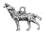 Přívěsek 3D kov Vlk barva antik stříbrná 25x21,5x2mm - 1ks