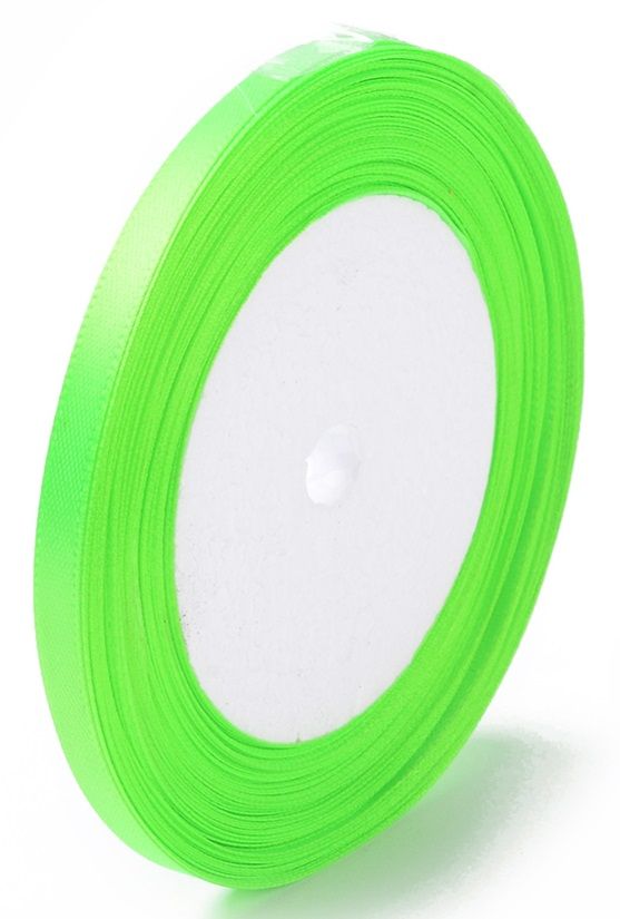 Stuha saténová 6mm - 22,5m - Neon zelená