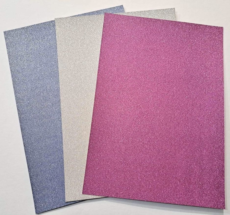 Dekorační papír A4 glitter 250g - 1ks - Růžový